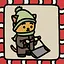 The cat shoveling snow icon
