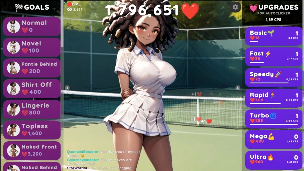Hentai Clicker: Selena is streaming Screenshot 0