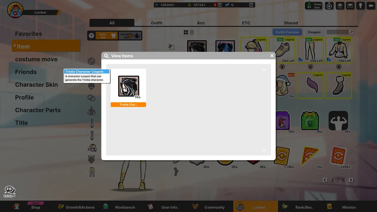 Freestyle2 - Tristia Character Coupon Screenshot 1
