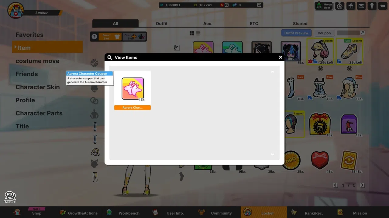 Freestyle2 - Aurora Character Coupon Screenshot 1