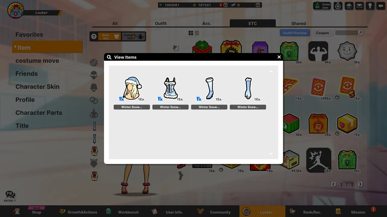 Freestyle2 - Winter Snow Santa Outfit Set (F) Screenshot 1