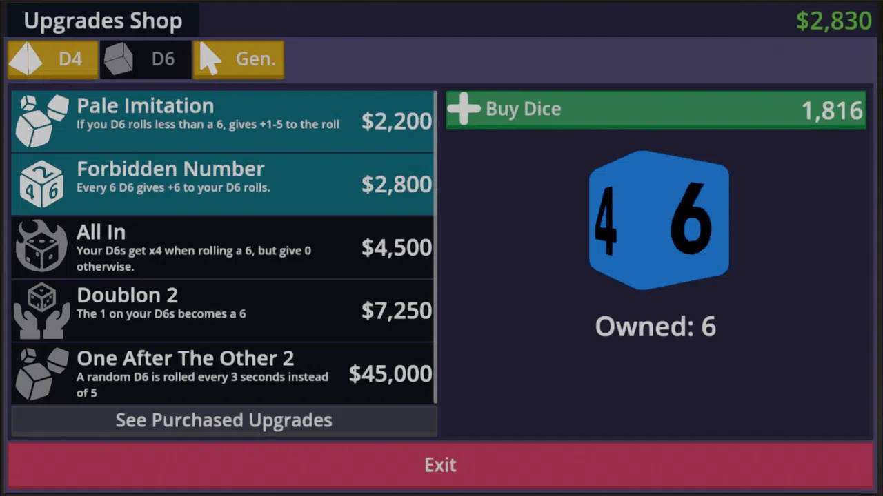 Dice Roller Incremental Demo Screenshot 1