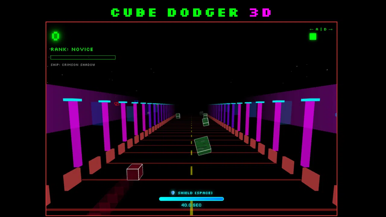 Cube Dodger 3D – Crimson Shadow Ship Screenshot 0