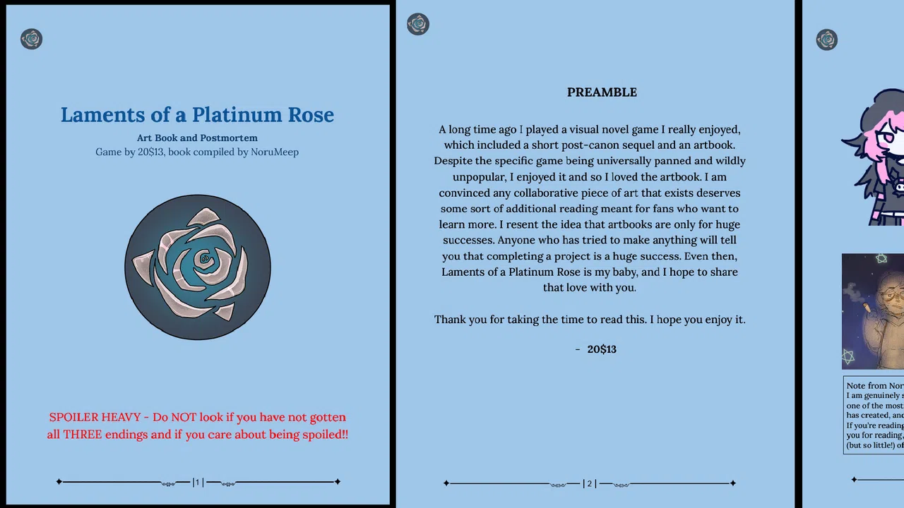 Laments of a Platinum Rose - Artbook and Soundtrack Screenshot 0