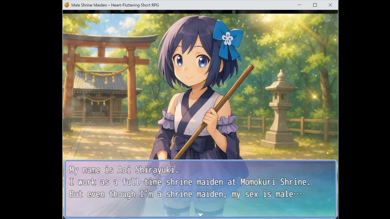 Male Shrine Maiden Heart-Fluttering Short RPG Screenshot 0