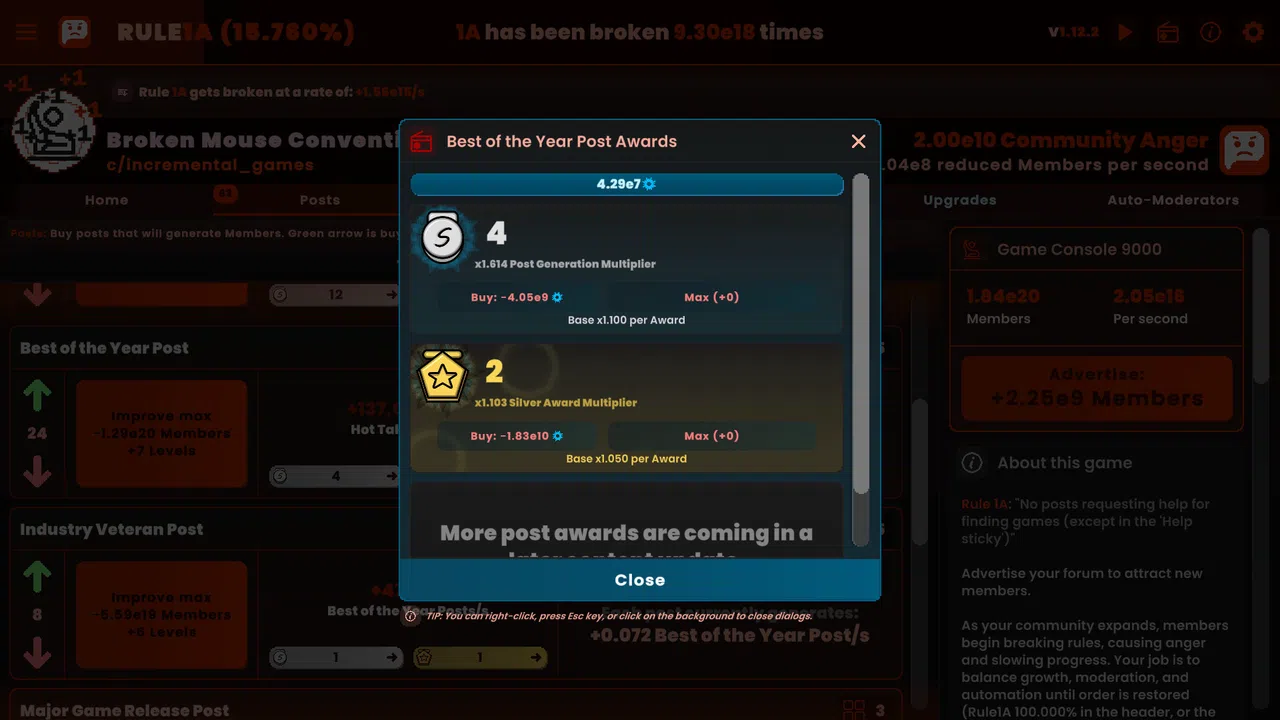 Rule1A Incremental: Idle Forum Screenshot 6