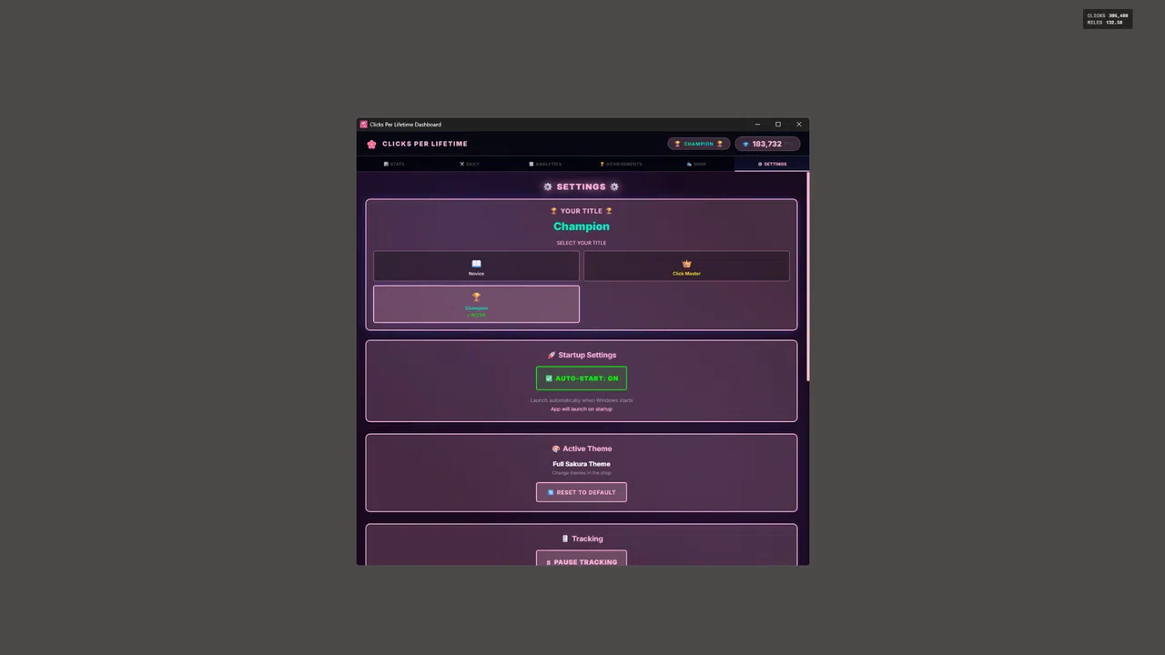 Clicks Per Lifetime Screenshot 5