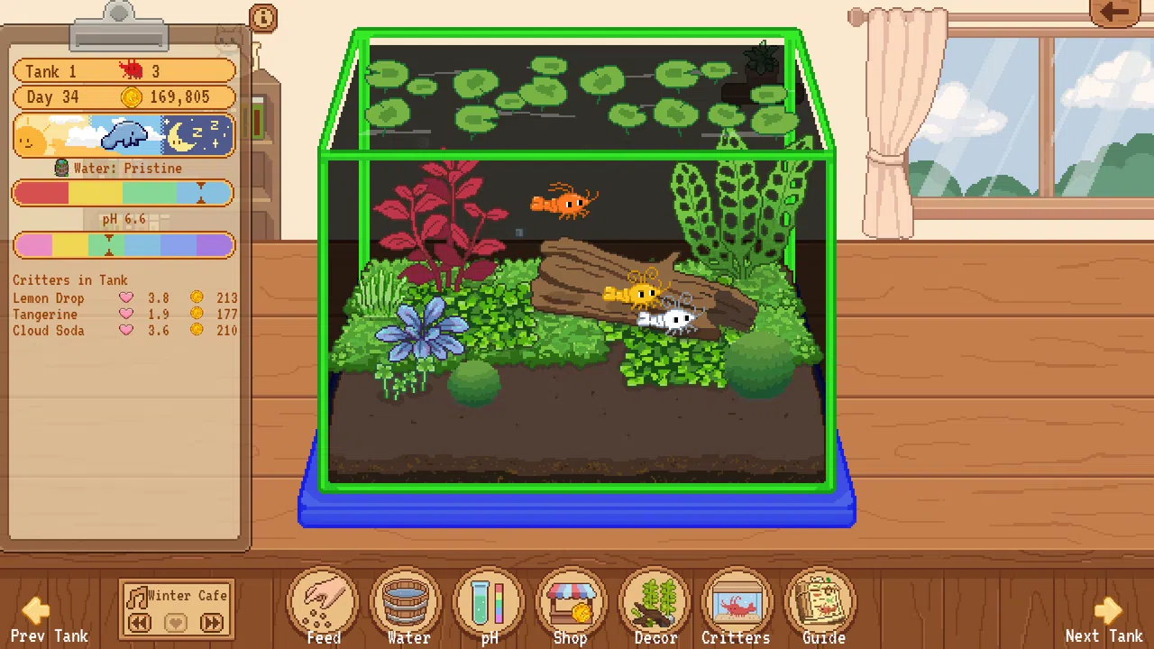 Tiny Glass Tank: Dwarf Shrimp and Friends Screenshot 4