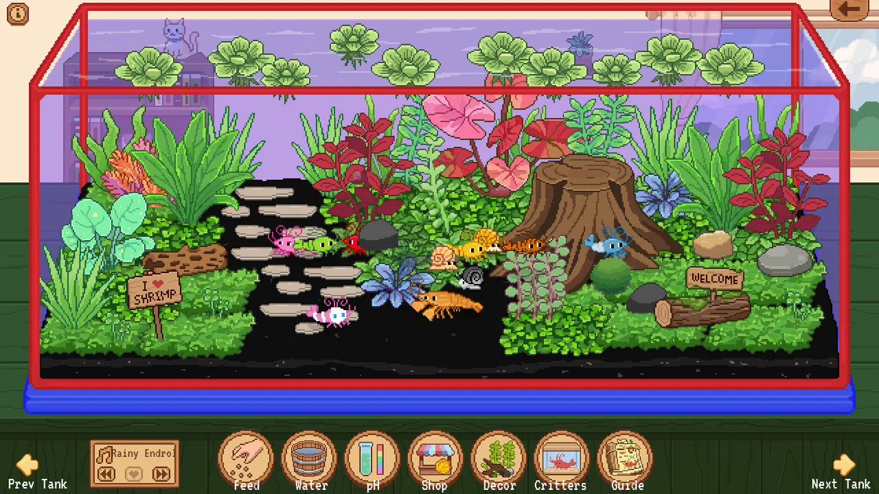 Tiny Glass Tank: Dwarf Shrimp and Friends Screenshot 0