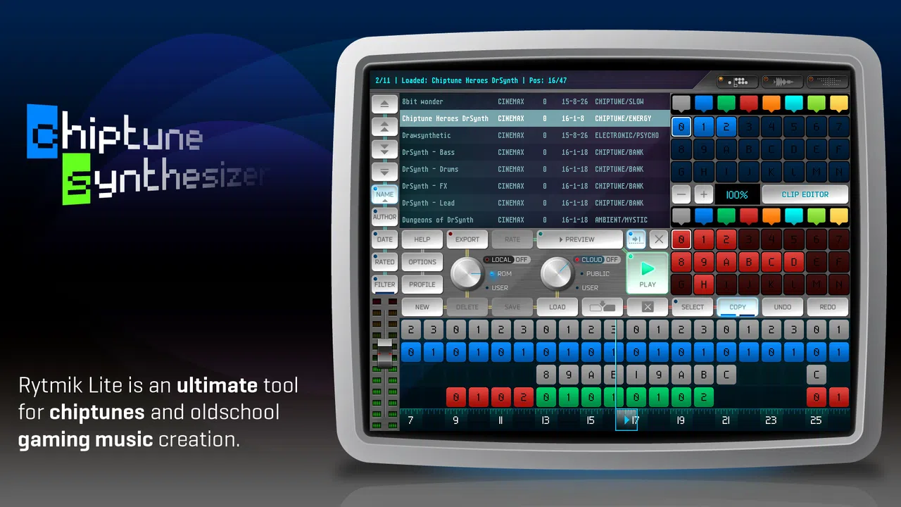 Rytmik Lite Chiptune Synthesizer Screenshot 0