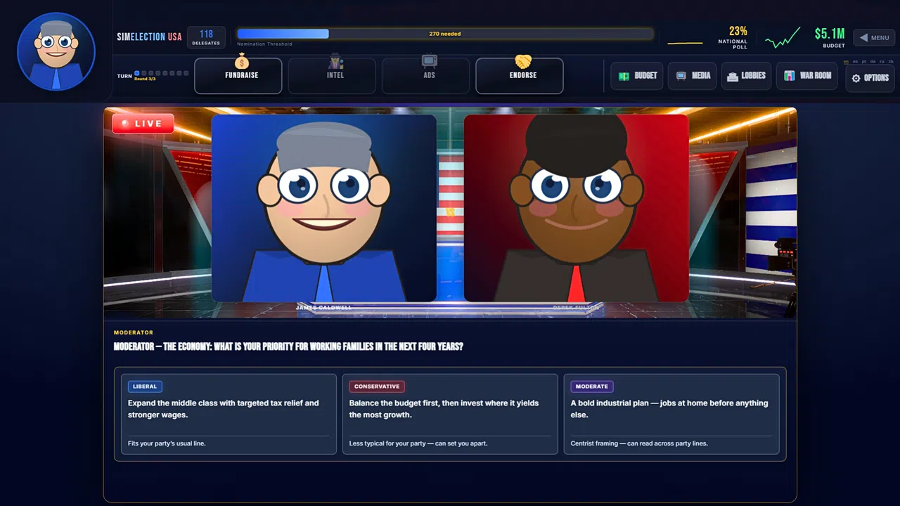 SIM Election USA Screenshot 1