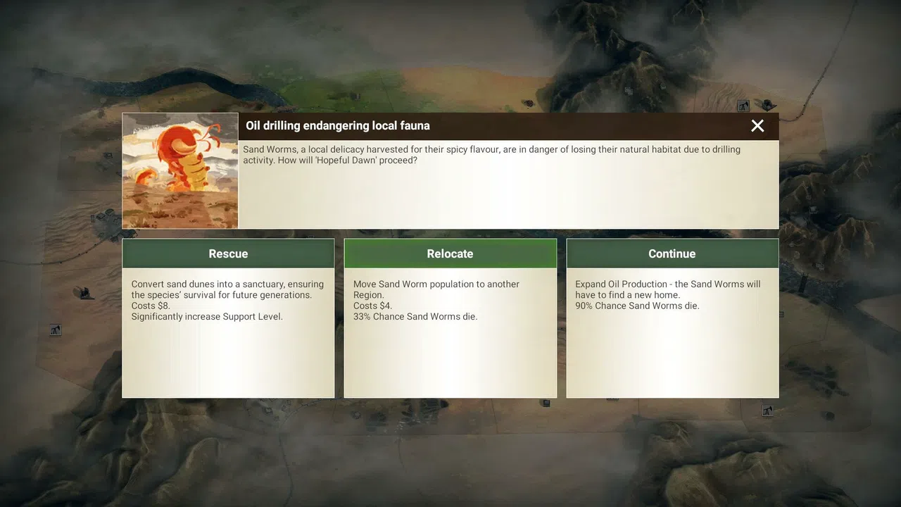 Rebel Inc: Escalation - Sand & Secrets Screenshot 1