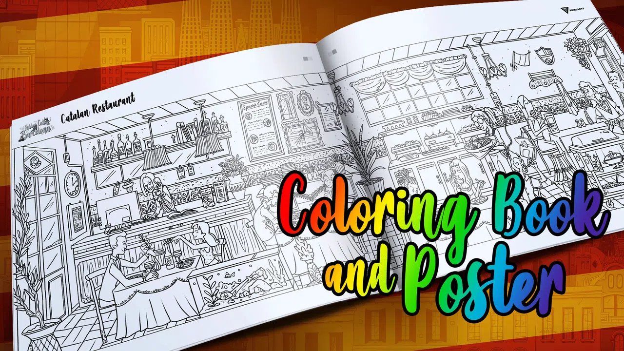 Hidden Cats in Barcelona - Coloring Book and Poster Screenshot 0
