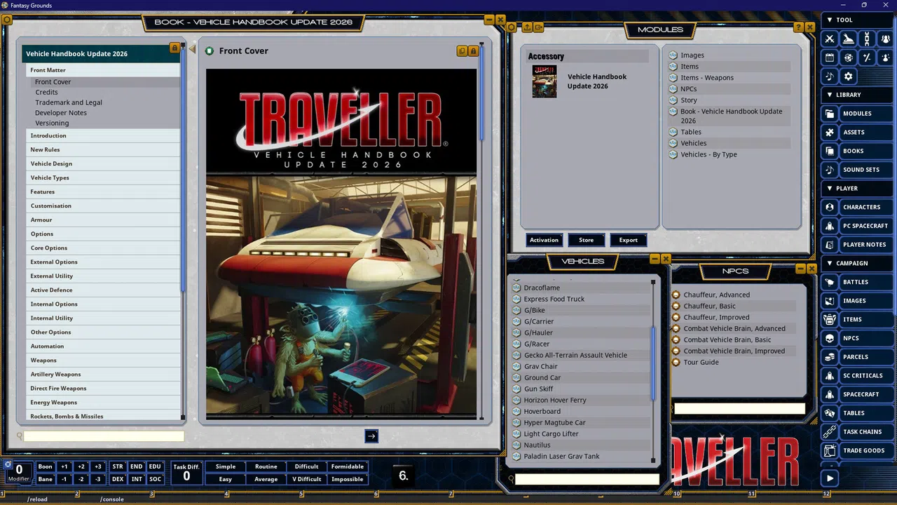Fantasy Grounds - Vehicle Handbook Update 2026 Screenshot 1