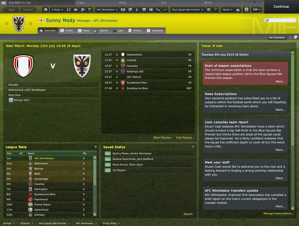 Football Manager 2011 Screenshot 2