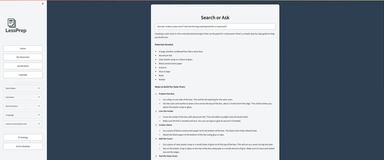 LessPrep Screenshot 2