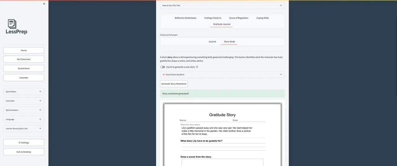LessPrep Screenshot 1