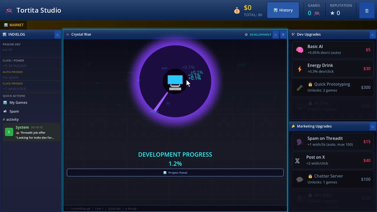Game Dev Clicker Simulator Screenshot 1