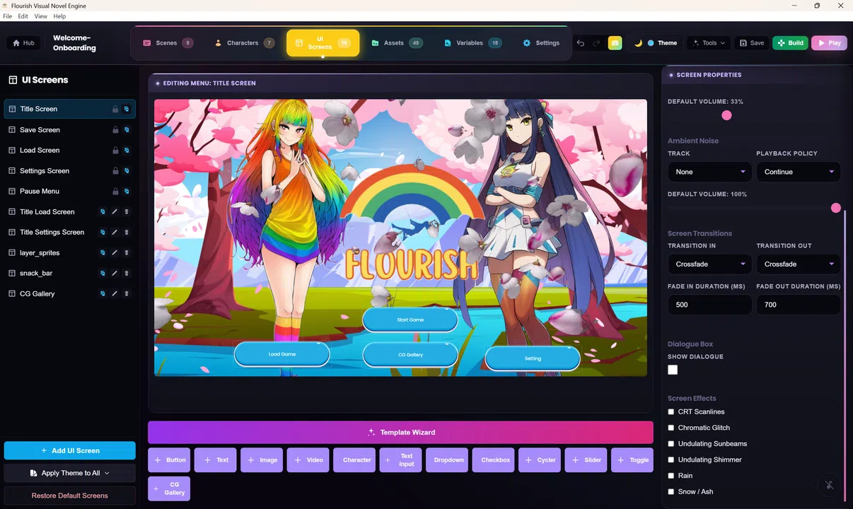 Flourish Visual Novel Engine Screenshot 0