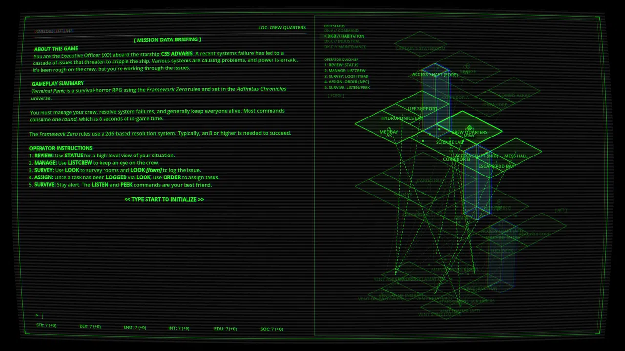 Framework Zero: Terminal Panic Screenshot 1
