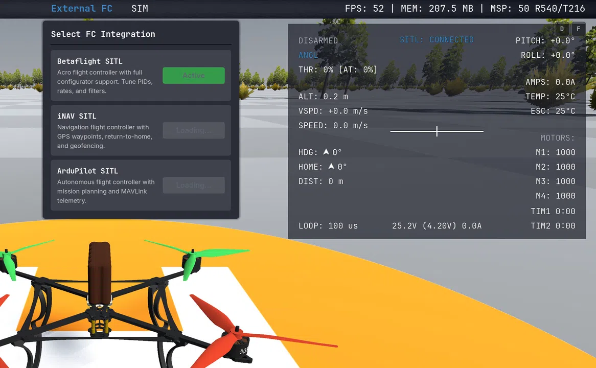 SITL Forge – External FC: Betaflight Screenshot 0