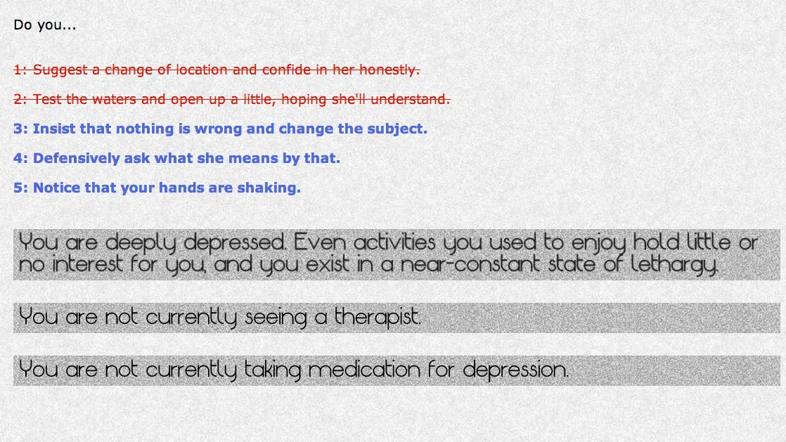 Depression Quest Screenshot 1