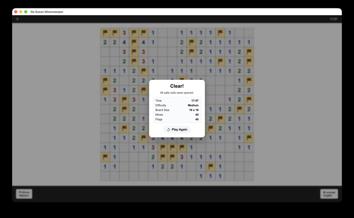No Guess Minesweeper Screenshot 3