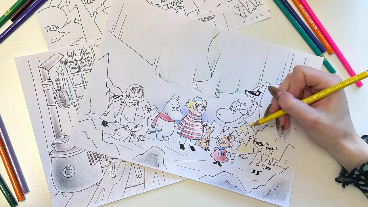 Moomintroll: Winter's Warmth - Digital coloring book Screenshot 0