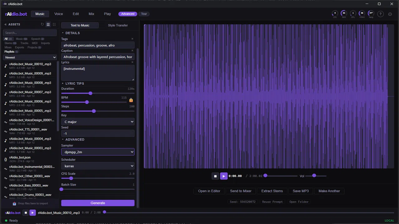 rAIdio.bot  XL Model for 24GB GPU or Larger Screenshot 0