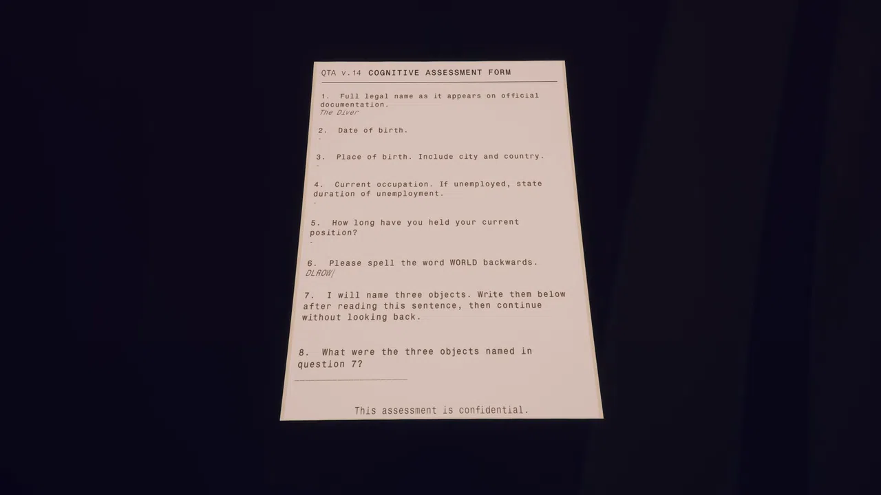 Cognition Test Screenshot 1