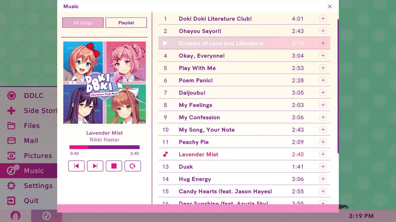 Doki Doki Literature Club Plus! Soundtrack Screenshot 3