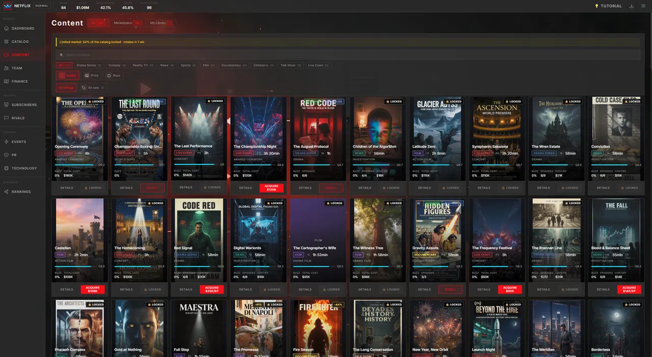 Stream Empire: Platform Simulator Screenshot 1