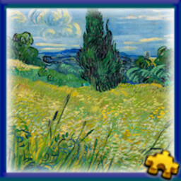 Green Wheat Field with Cypress icon