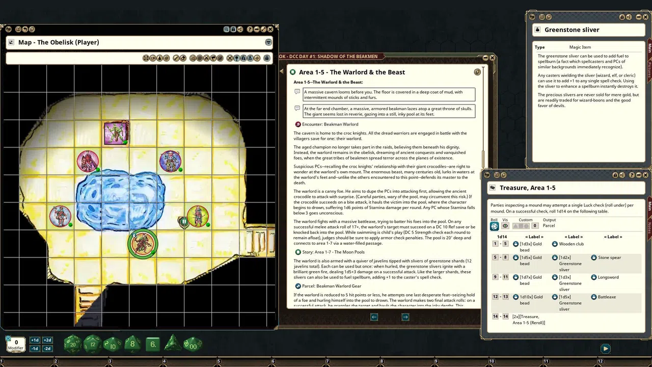 Fantasy Grounds - Dungeon Crawl Classics - DCC Day #1: Shadow of the Beakmen Screenshot 1