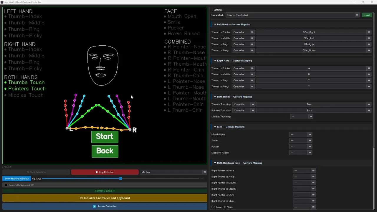 Input4All - Hand / Face Controlled Virtual Gamepad Screenshot 0