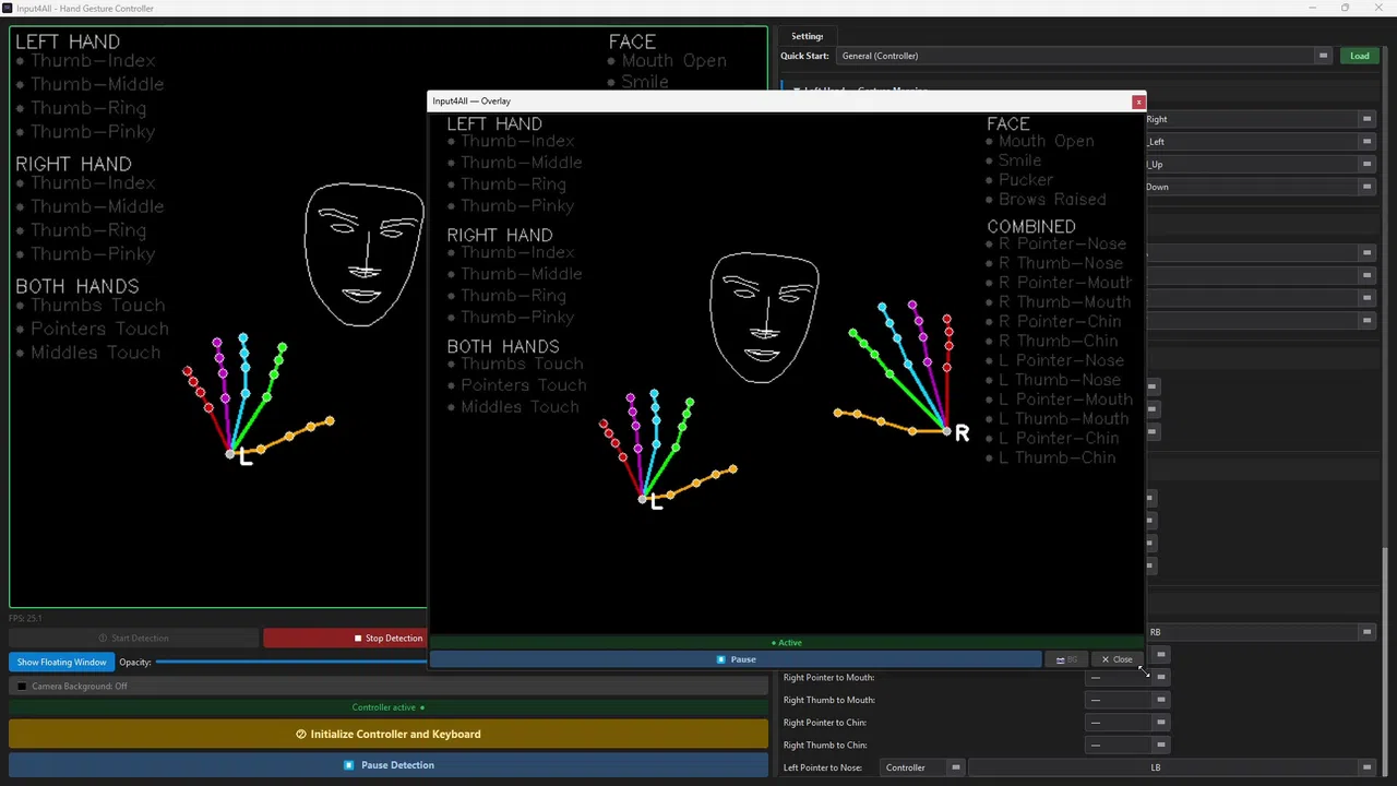 Input4All - Hand / Face Controlled Virtual Gamepad Screenshot 5