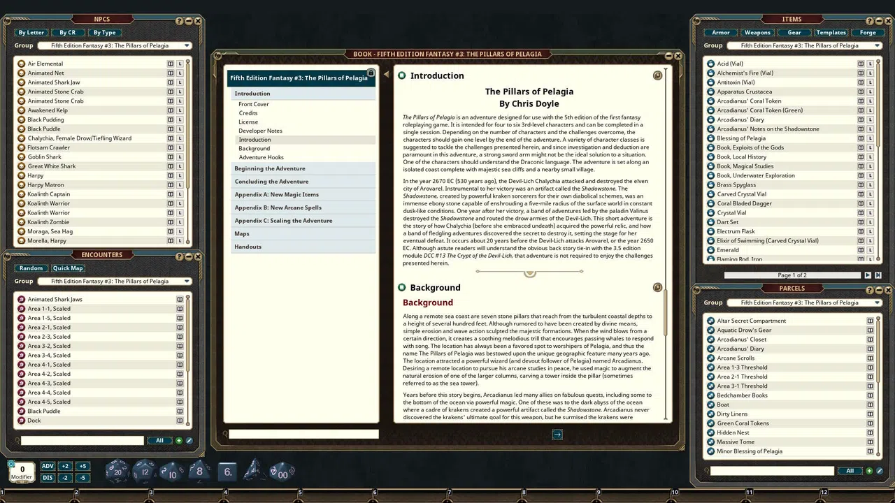 Fantasy Grounds - Fifth Edition Fantasy #3: The Pillars of Pelagia Screenshot 4