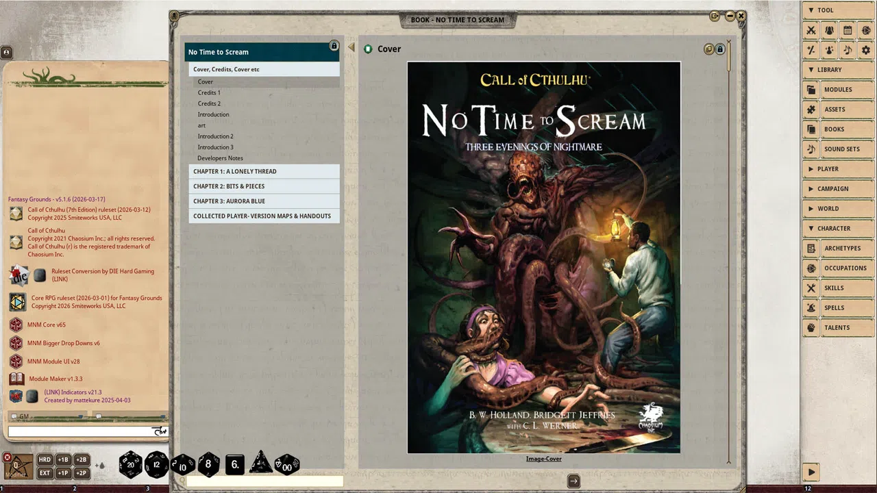 Fantasy Grounds - Call of Cthulhu - No Time to Scream Screenshot 4