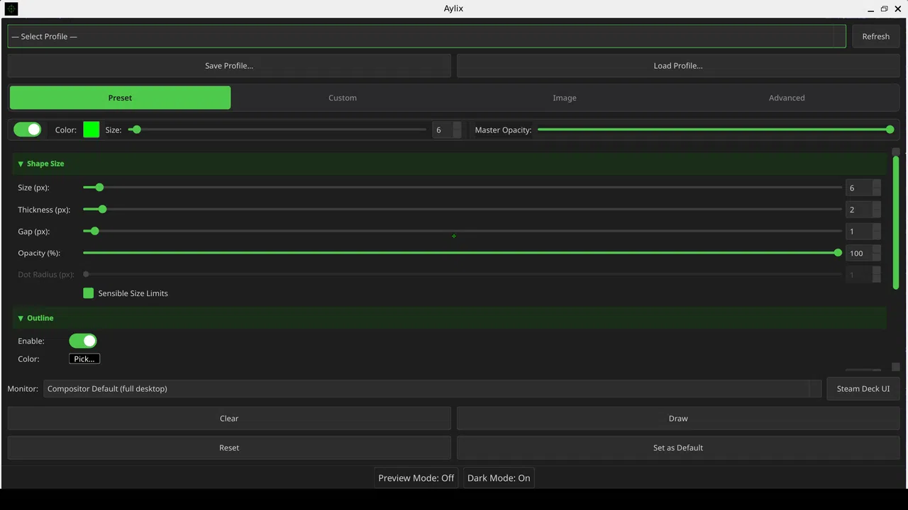 Aylix: Linux Native Crosshair Overlay Screenshot 0