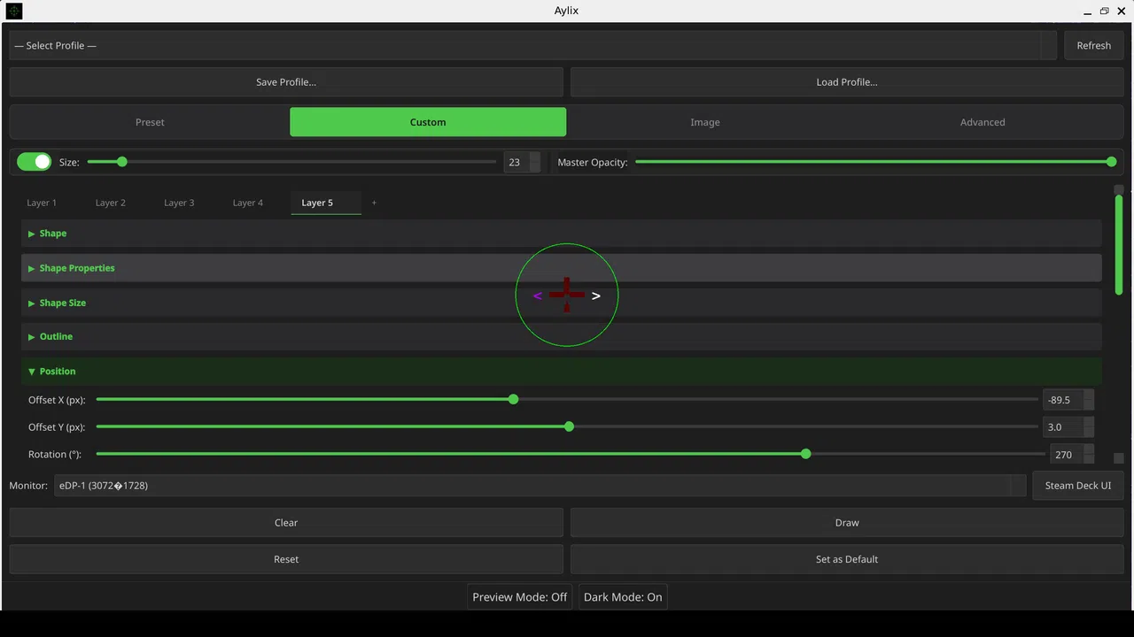 Aylix: Linux Native Crosshair Overlay Screenshot 1