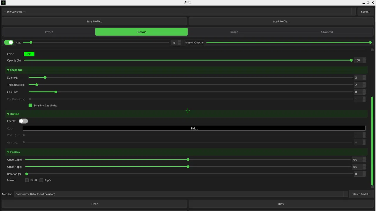 Aylix: Linux Native Crosshair Overlay Screenshot 4