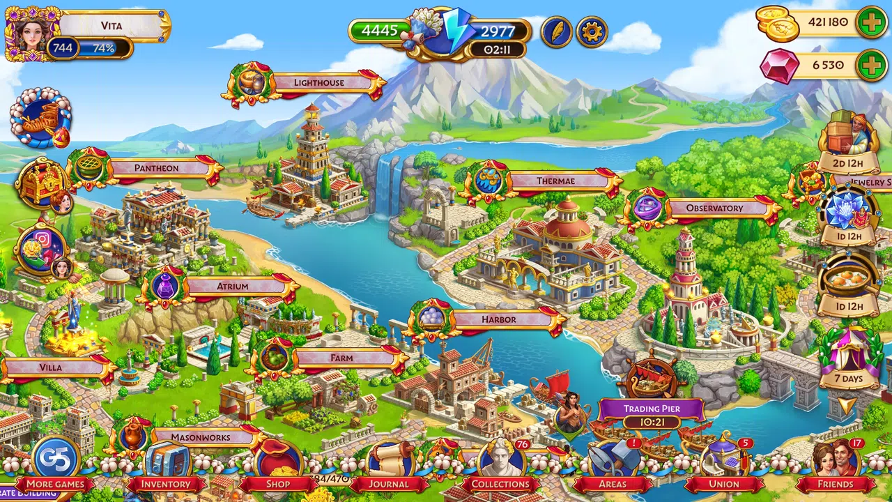 Jewels of Rome: Match-3 Game and City Builder Screenshot 0