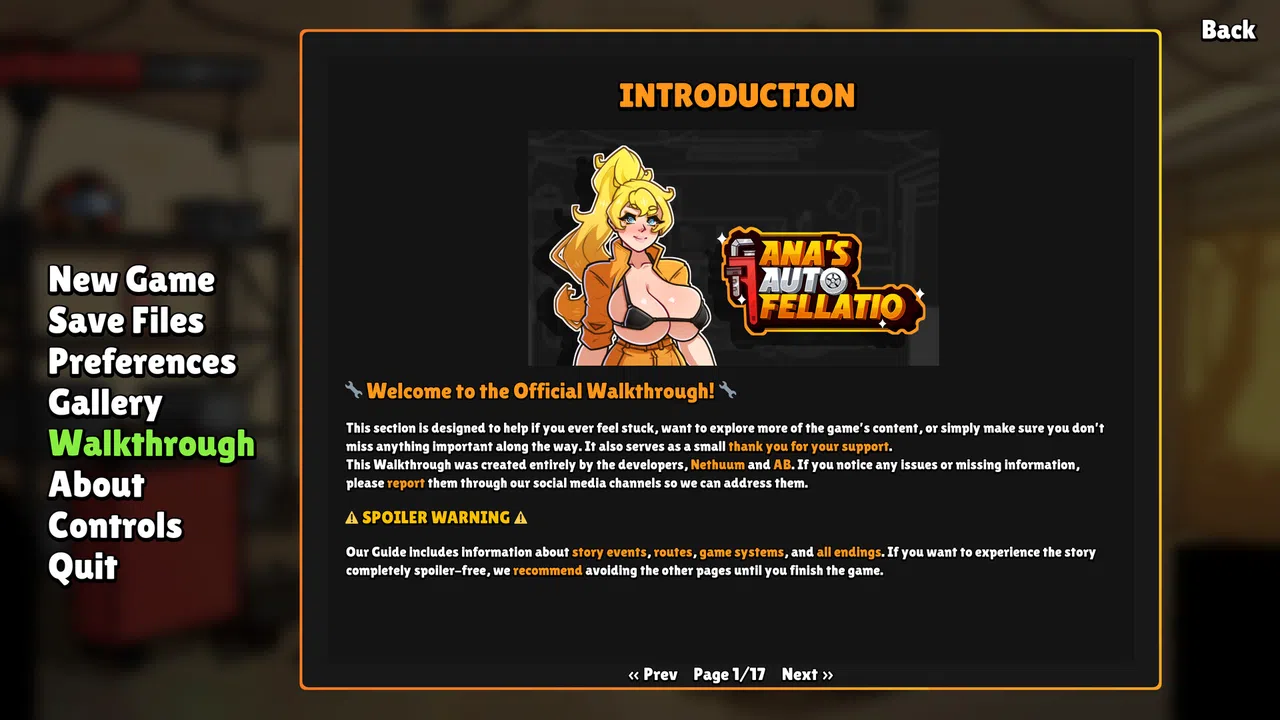 Ana's Auto Fellatio - Walkthrough And Cheats Screenshot 0