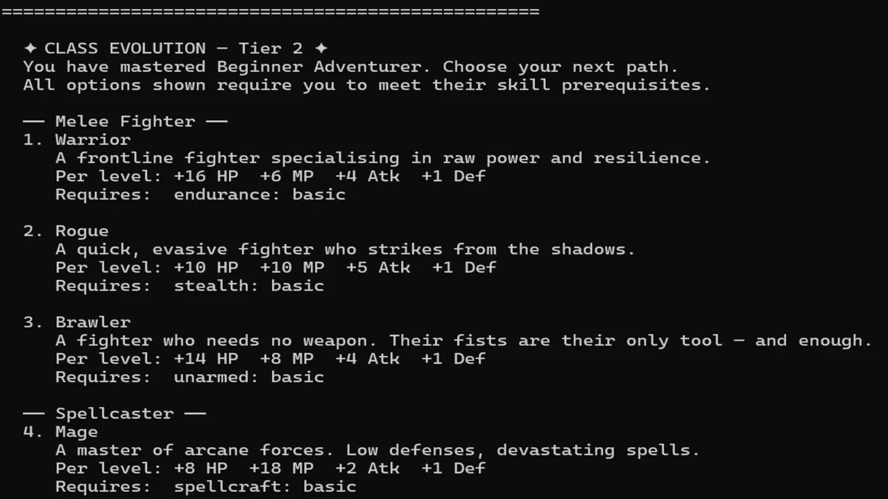 Greywind's Legacy - A Text Based, Skill Progression, RPG Screenshot 3