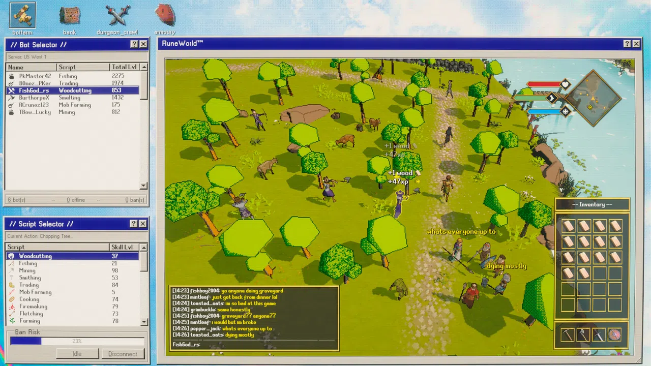 MMO Botfarm Simulator Screenshot 0
