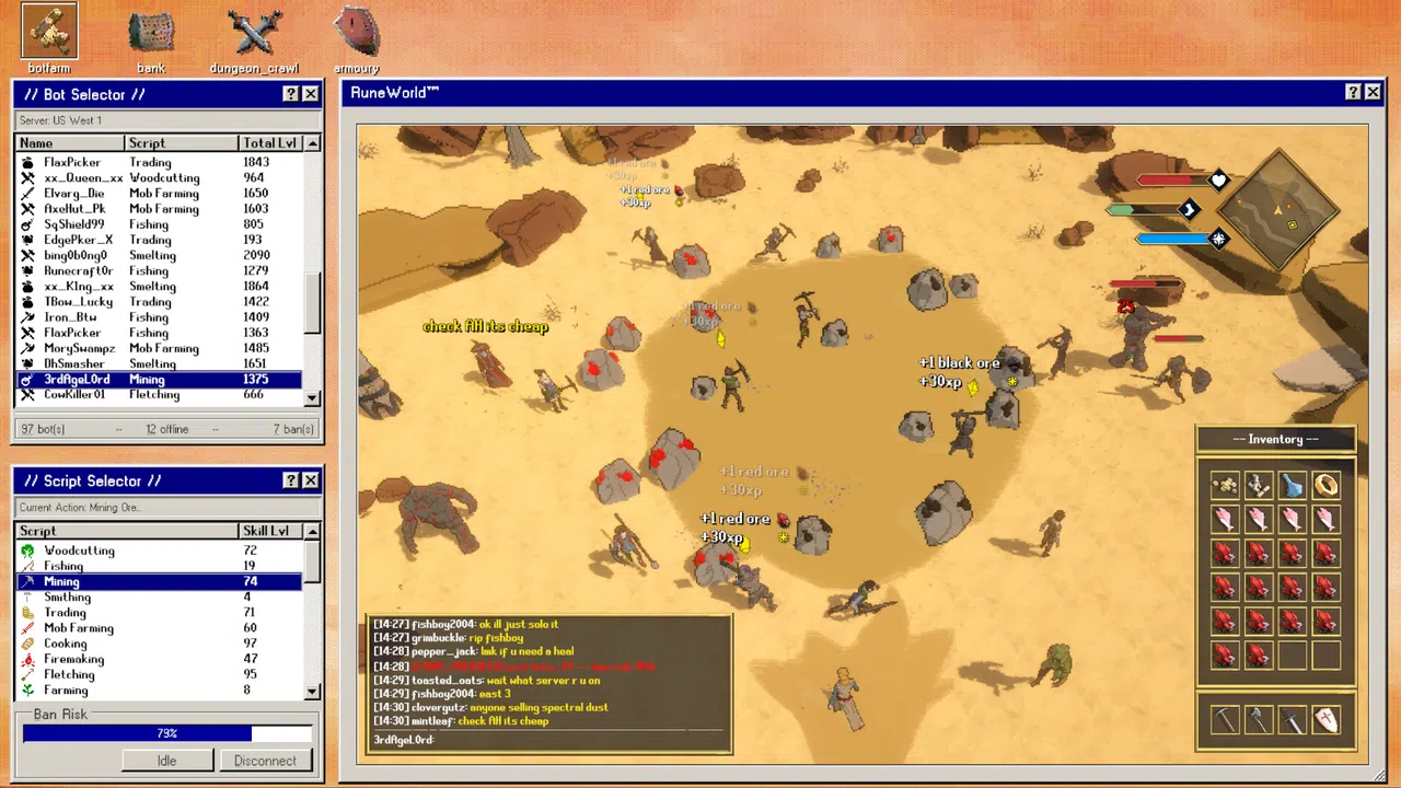 MMO Botfarm Simulator Screenshot 2