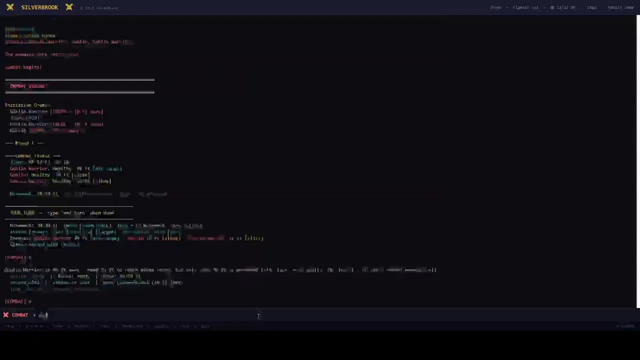Silverbrook: a Text-Based RPG Screenshot 2