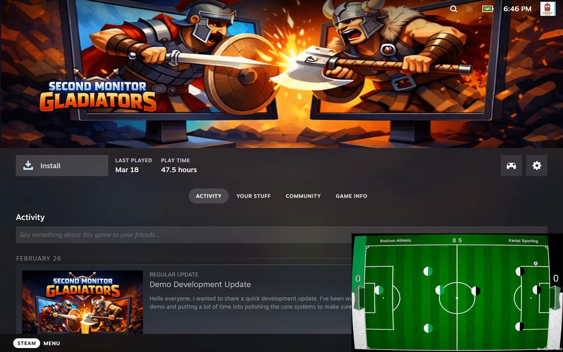 Second Monitor Football Screenshot 1