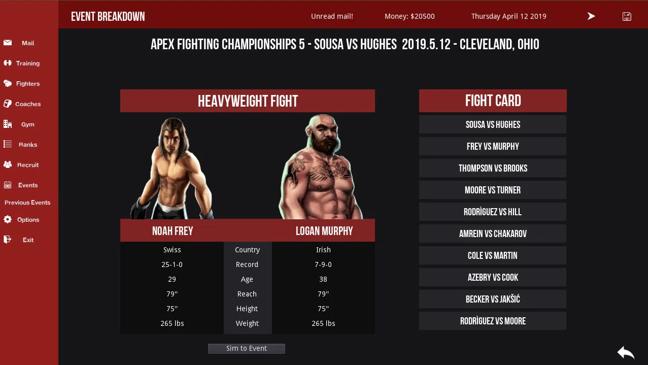 MMA Simulator Screenshot 1