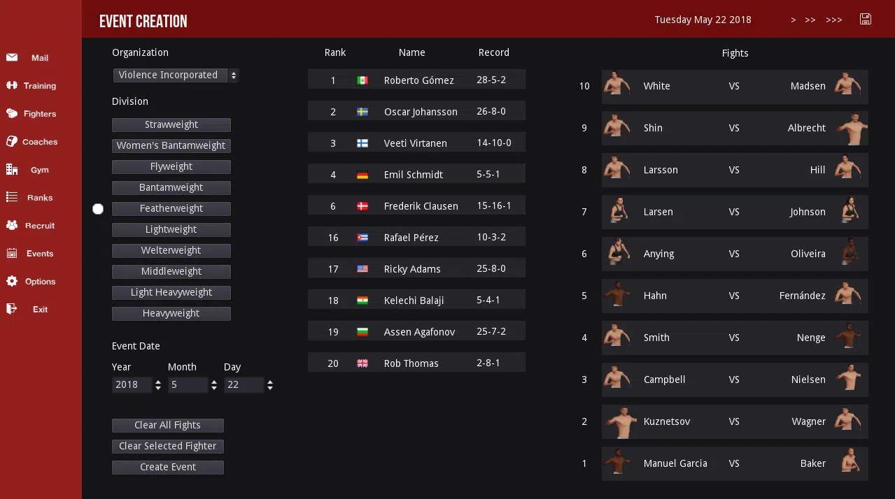 MMA Simulator Screenshot 2